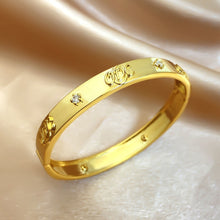 Load image into Gallery viewer, ODC Crystal Logo Gold Bangles
