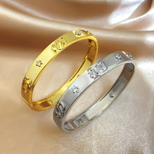 Load image into Gallery viewer, ODC Crystal Logo Gold Bangles
